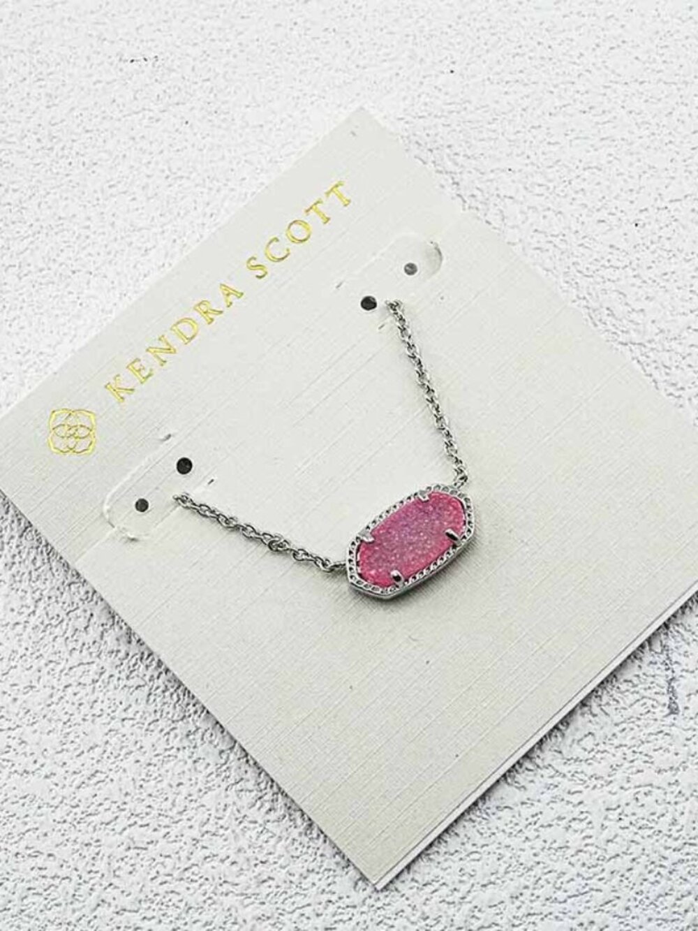 Kendra Scott Pink Druzy Pendant Necklace